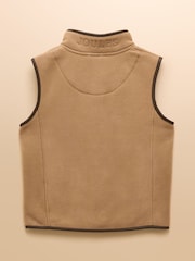 Joules Kids' Heritage Brown Fleece Gilet - Image 2 of 6