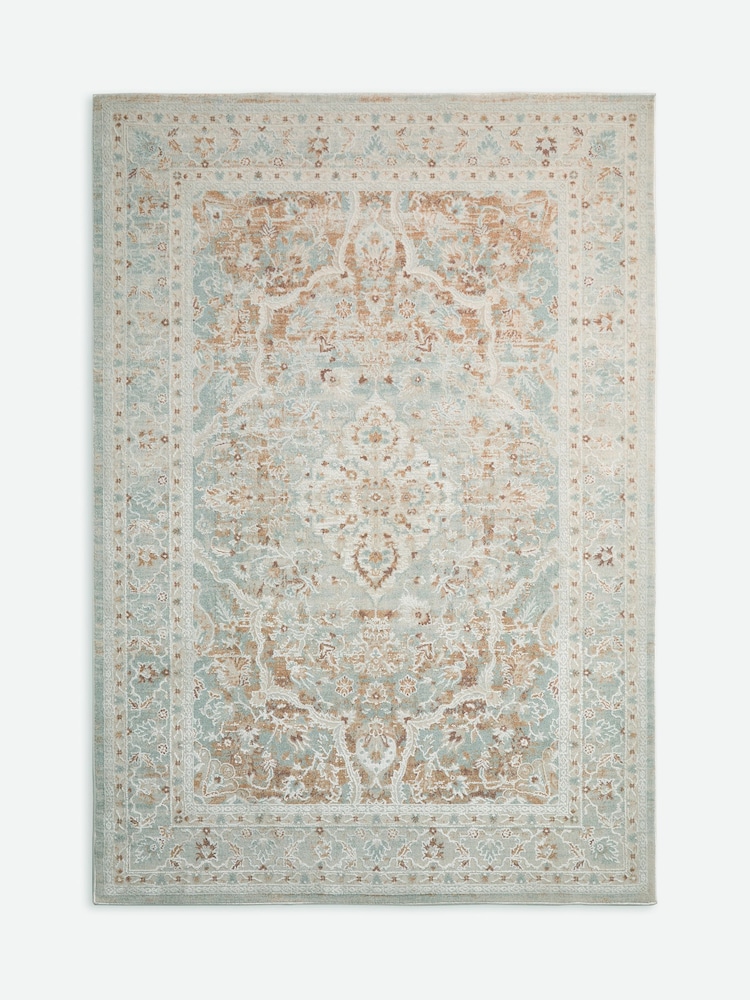 Shabby Chic Grey Fernwood Authentic Oriental Rug - Image 5 of 5