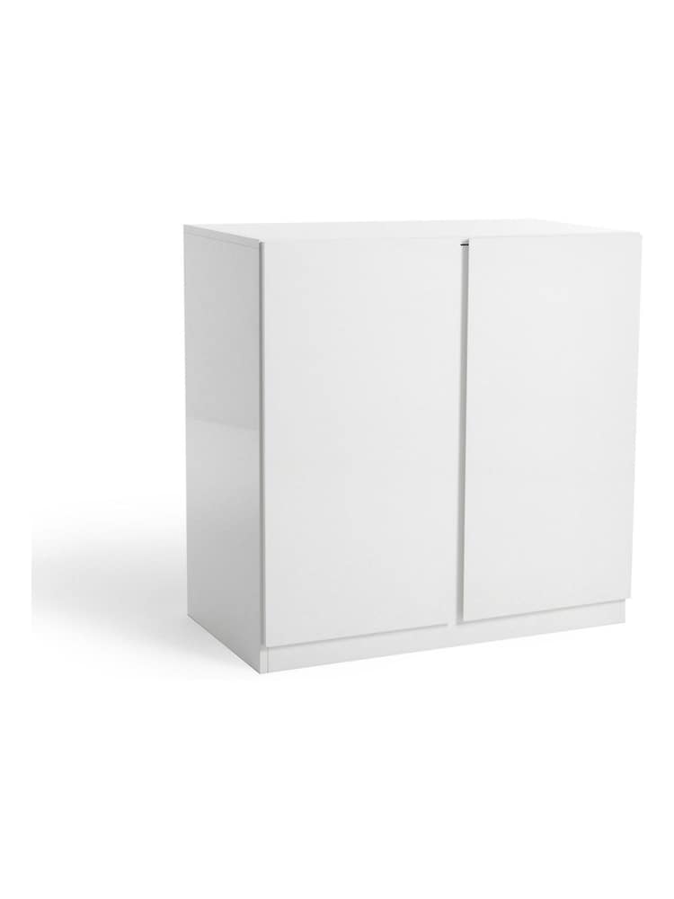 La Redoute Intérieurs White Leo Low Wardrobe with 2 Hanging Rails - Image 2 of 4
