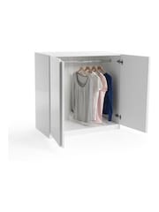 La Redoute Intérieurs White Leo Low Wardrobe with 2 Hanging Rails - Image 4 of 4