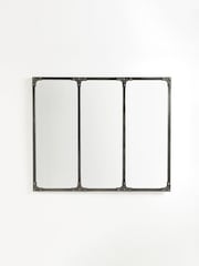 La Redoute Intérieurs Brushed Metal Lenaig Industrial Mirror 120x100cm - Image 1 of 2