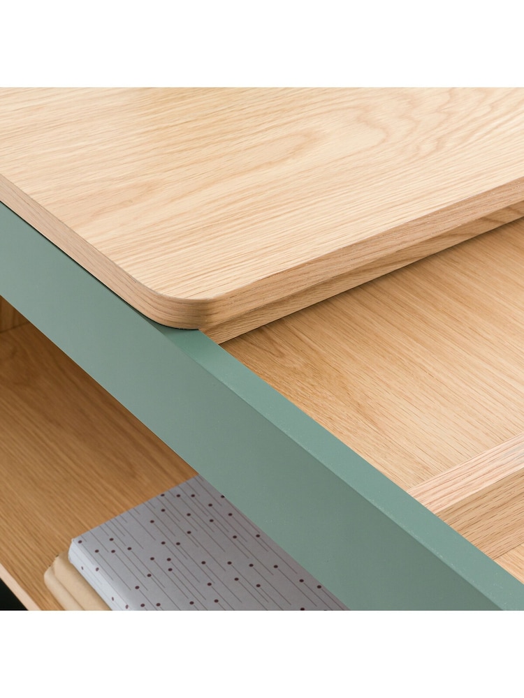 La Redoute Intérieurs Green Wood Lina Reversible Corner Desk with Storage - Image 5 of 5