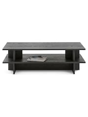 La Redoute Intérieurs Black Sugi Oak Veneer Two Tier Coffee Table - Image 1 of 4