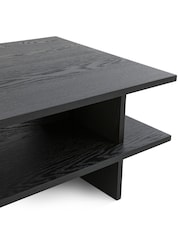 La Redoute Intérieurs Black Sugi Oak Veneer Two Tier Coffee Table - Image 4 of 4