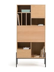 La Redoute Intérieurs Light Wood Miha Bookcase with Secretary Desk - Image 1 of 4
