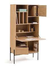 La Redoute Intérieurs Light Wood Miha Bookcase with Secretary Desk - Image 3 of 4