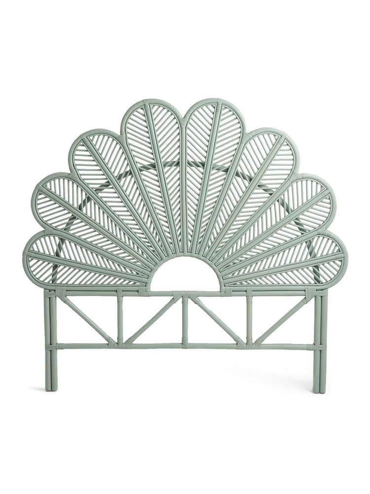 La Redoute Intérieurs Celadon Blue Paoni Rattan Super King Headboard - Image 1 of 4