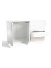 La Redoute Intérieurs White Léo 2-Door 4-Drawer Low Wardrobe Unit - Image 3 of 5
