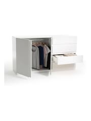 La Redoute Intérieurs White Léo 2-Door 4-Drawer Low Wardrobe Unit - Image 4 of 5
