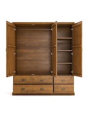 La Redoute Intérieurs Dark Oak Wood Lindley Triple 4-Drawer Pine Wardrobe - Image 3 of 5