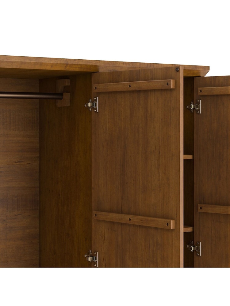 La Redoute Intérieurs Dark Oak Wood Lindley Triple 4-Drawer Pine Wardrobe - Image 5 of 5