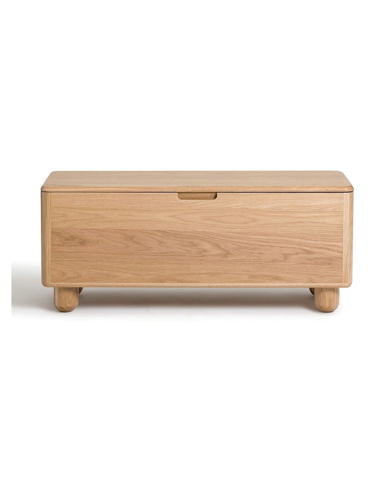 La Redoute Intérieurs Natural Piero Rounded Oak Bench/Storage Chest - Image 1 of 5