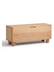 La Redoute Intérieurs Natural Piero Rounded Oak Bench/Storage Chest - Image 2 of 5