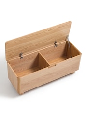 La Redoute Intérieurs Natural Piero Rounded Oak Bench/Storage Chest - Image 4 of 5