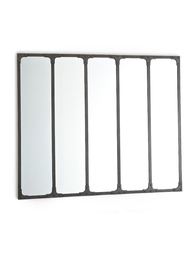 La Redoute Intérieurs Brushed Metal Lenaig 144 x 120cm Industrial Metal Mirror - Image 1 of 3