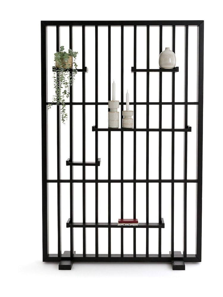 La Redoute Intérieurs Black Mineva Solid Pine Divider Shelving Unit - Image 1 of 4