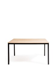 La Redoute Intérieurs Oak Nairobi Oak & Steel Square 8 Seater Table - Image 1 of 4