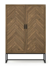 La Redoute Intérieurs Wax Pine Nottingham 2 Door Pine Parquet Cabinet - Image 1 of 3