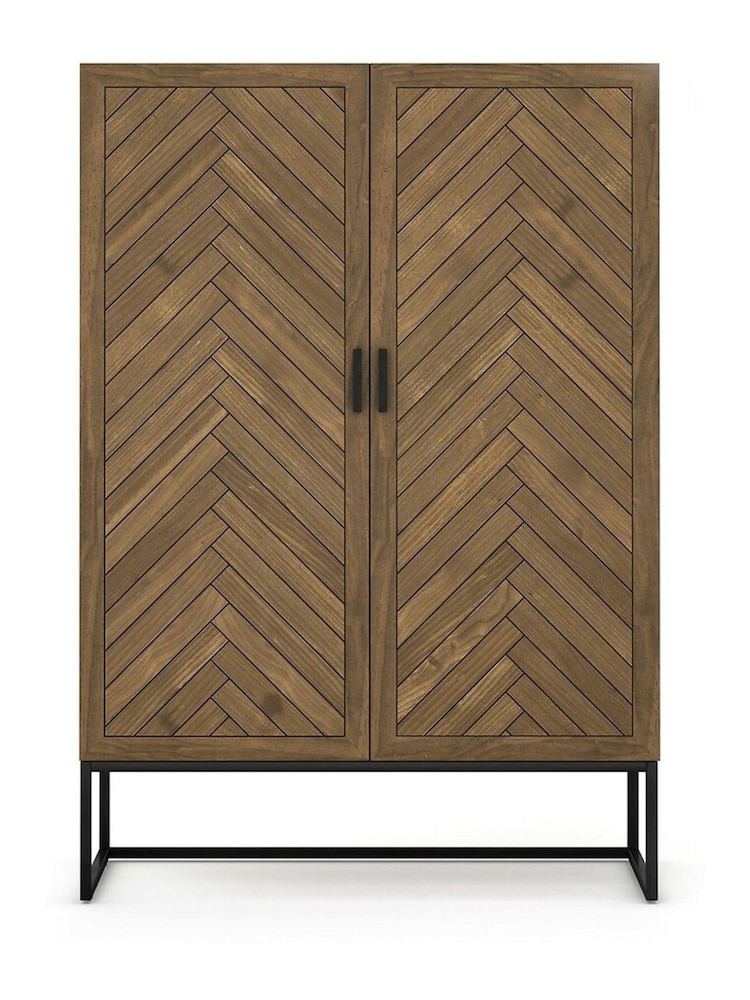 La Redoute Intérieurs Wax Pine Nottingham 2 Door Pine Parquet Cabinet - Image 1 of 3