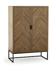 La Redoute Intérieurs Wax Pine Nottingham 2 Door Pine Parquet Cabinet - Image 2 of 3