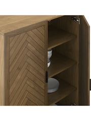 La Redoute Intérieurs Wax Pine Nottingham 2 Door Pine Parquet Cabinet - Image 5 of 5