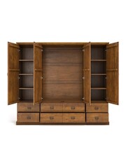 La Redoute Intérieurs Dark Oak Wood Lindley Solid Pine Quadruple Wardrobe - Image 2 of 5