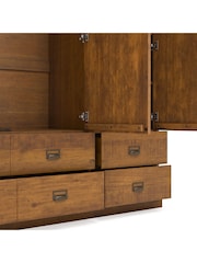 La Redoute Intérieurs Dark Oak Wood Lindley Solid Pine Quadruple Wardrobe - Image 5 of 5