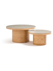 La Redoute Intérieurs Set of 2 Natural Natesse Semi-Nesting Coffee Tables - Image 1 of 3