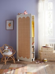 La Redoute Intérieurs Oak Ptilu Rattan and Wood Single Wardrobe - Image 1 of 8