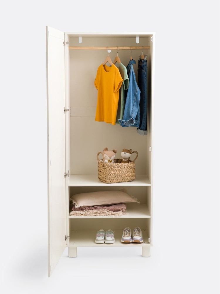 La Redoute Intérieurs Oak Ptilu Rattan and Wood Single Wardrobe - Image 2 of 8