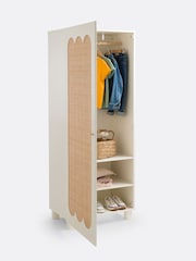 La Redoute Intérieurs Oak Ptilu Rattan and Wood Single Wardrobe - Image 3 of 8