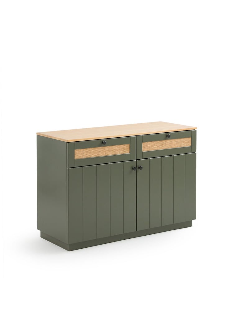 La Redoute Intérieurs Green Natural Nourry Pine 2-Door 2-Drawer Sideboard - Image 1 of 5