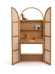 La Redoute Intérieurs Natural Matheo Hideaway Cabinet Desk - Image 2 of 5