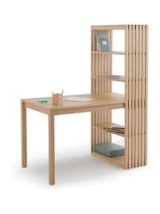 La Redoute Intérieurs Natural Theonie Reversible Ash Veneer Bookcase Desk - Image 3 of 4