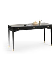 La Redoute Intérieurs Black Novani 3-Drawer Solid Birch Desk - Image 2 of 2