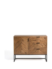 La Redoute Intérieurs Polished Pine Nottingham 1-Door 3-Drawer Sideboard - Image 1 of 5