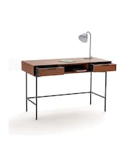 La Redoute Intérieurs Walnut Noyeto Wood & Metal Desk - Image 3 of 4