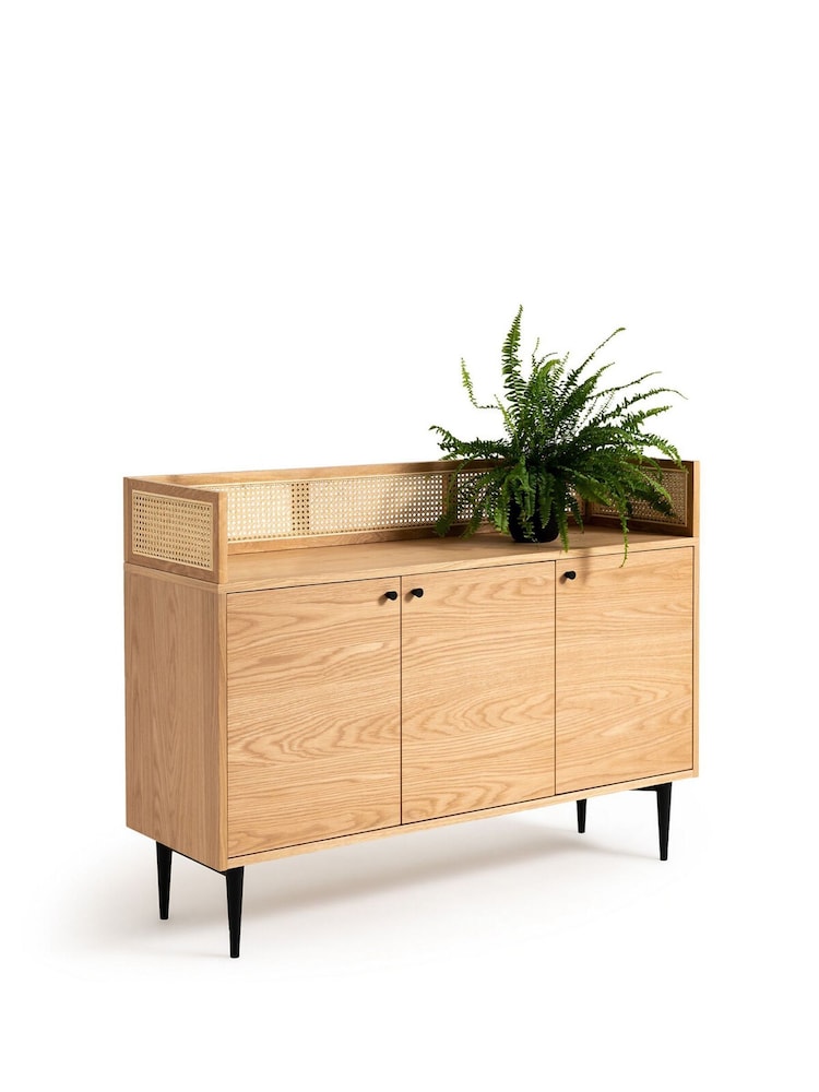 La Redoute Intérieurs Oak Noya & Rattan Cane Sideboard - Image 2 of 5