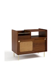 La Redoute Intérieurs Walnut Redpop Walnut and Cane Vinyl Cabinet - Image 1 of 5