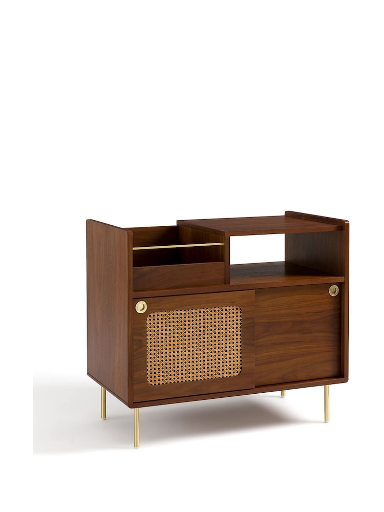 La Redoute Intérieurs Walnut Redpop Walnut and Cane Vinyl Cabinet - Image 1 of 5