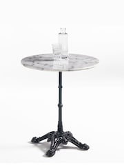 La Redoute Intérieurs White Redville Garden Pedestal Table with Marble Top - Image 1 of 3