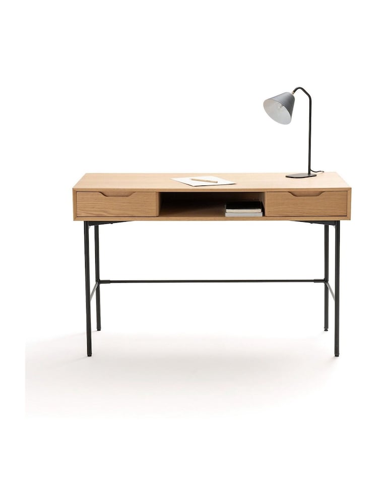 La Redoute Intérieurs Oak Noyeto Wood & Metal Desk - Image 1 of 4