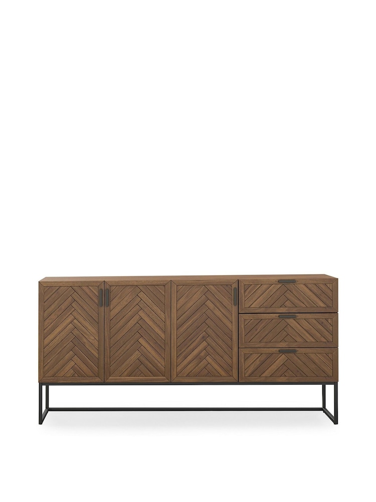 La Redoute Intérieurs Wax Pine Nottingham 3Cupboard 3Drawer Parquet Sideboard - Image 1 of 5