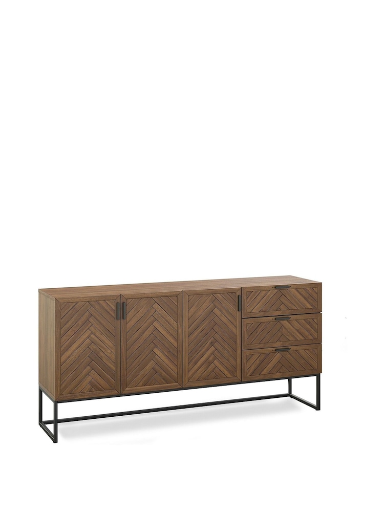 La Redoute Intérieurs Wax Pine Nottingham 3Cupboard 3Drawer Parquet Sideboard - Image 2 of 5