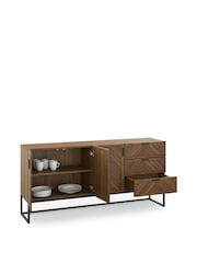 La Redoute Intérieurs Wax Pine Nottingham 3Cupboard 3Drawer Parquet Sideboard - Image 3 of 5