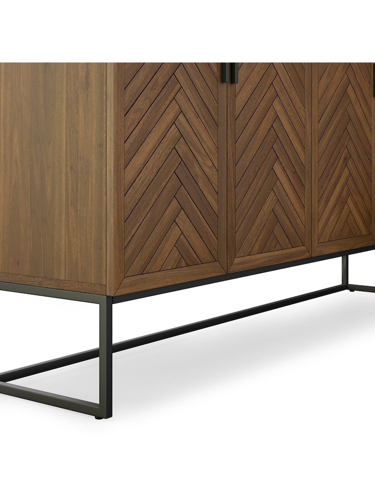 La Redoute Intérieurs Wax Pine Nottingham 3Cupboard 3Drawer Parquet Sideboard - Image 5 of 5