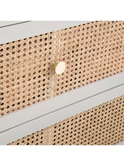 La Redoute Intérieurs Grey Natural Paola Pine & Rattan Chest of 6 Drawers - Image 4 of 5