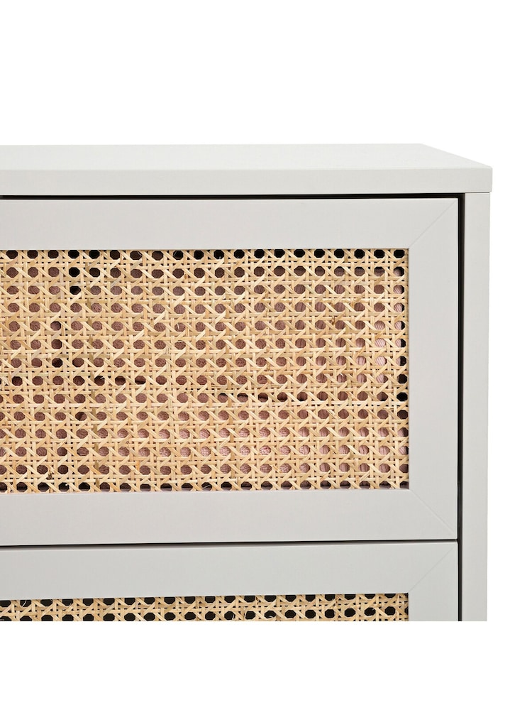 La Redoute Intérieurs Grey Natural Paola Pine & Rattan Chest of 6 Drawers - Image 5 of 5