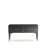 La Redoute Intérieurs Black Novani 2 Door 3 Drawer Birch Sideboard - Image 1 of 3