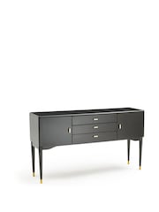 La Redoute Intérieurs Black Novani 2 Door 3 Drawer Birch Sideboard - Image 2 of 3